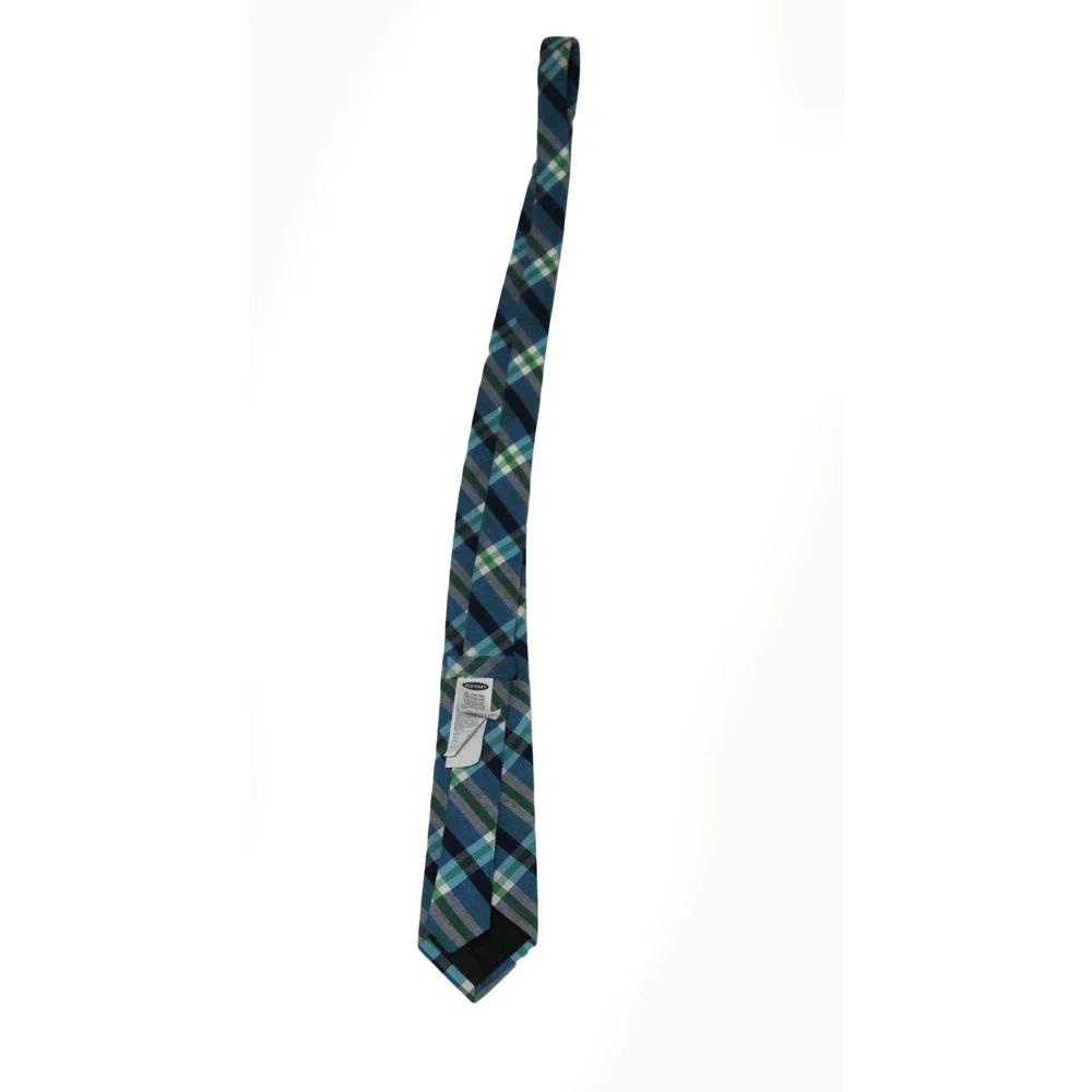 Old Navy Boys Blue Green Plaid Cotton Necktie XL 14-16